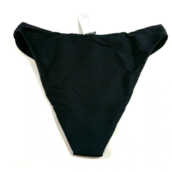 New J Crew High Rise Cheeky Bikini Bottom Black BE808 - Picture 2 of 4